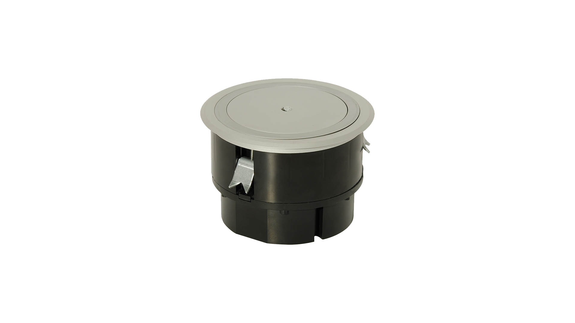 Complete floor box in aluminium 1x230V, 1xRJ45 Cat6 STP
