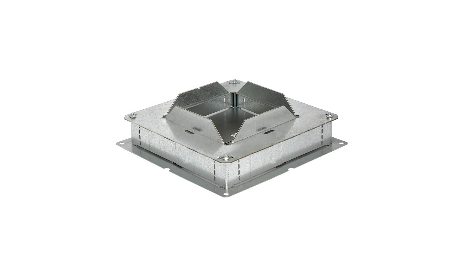 Junction box 165x165 mm min. height 87 mm, 290x290 mm
